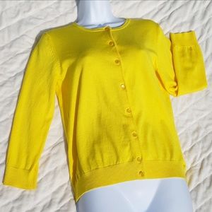 ✅Yellow Button-up Sweater by Cable & Gauge